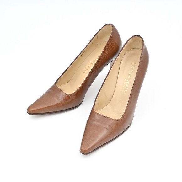 Bottega Veneta Shoes - BOTTEGA VENETA Vintage Brown Leather Pumps Designer Made in Italy Womens Size 7